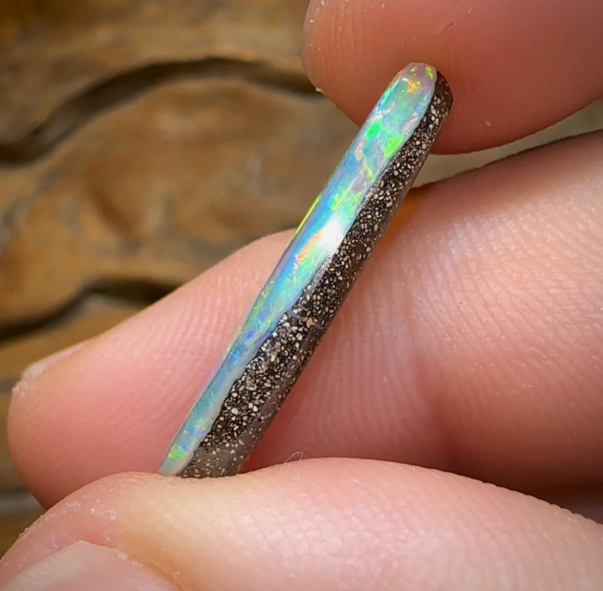 5.6cts - “Light Beams” Australian Boulder Opal from Winton. Gem Quality - Opal Whisperers