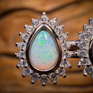 Sterling Silver - South Australian Crystal Opal Stud Earrings