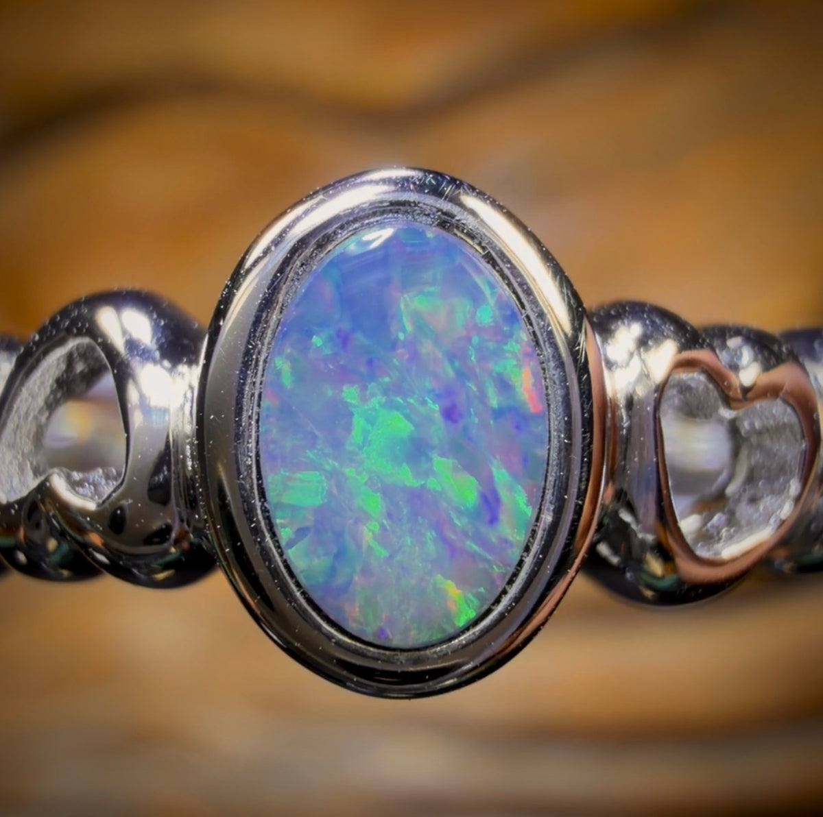 Sterling Silver - Queensland Boulder Opal Doublet Ring