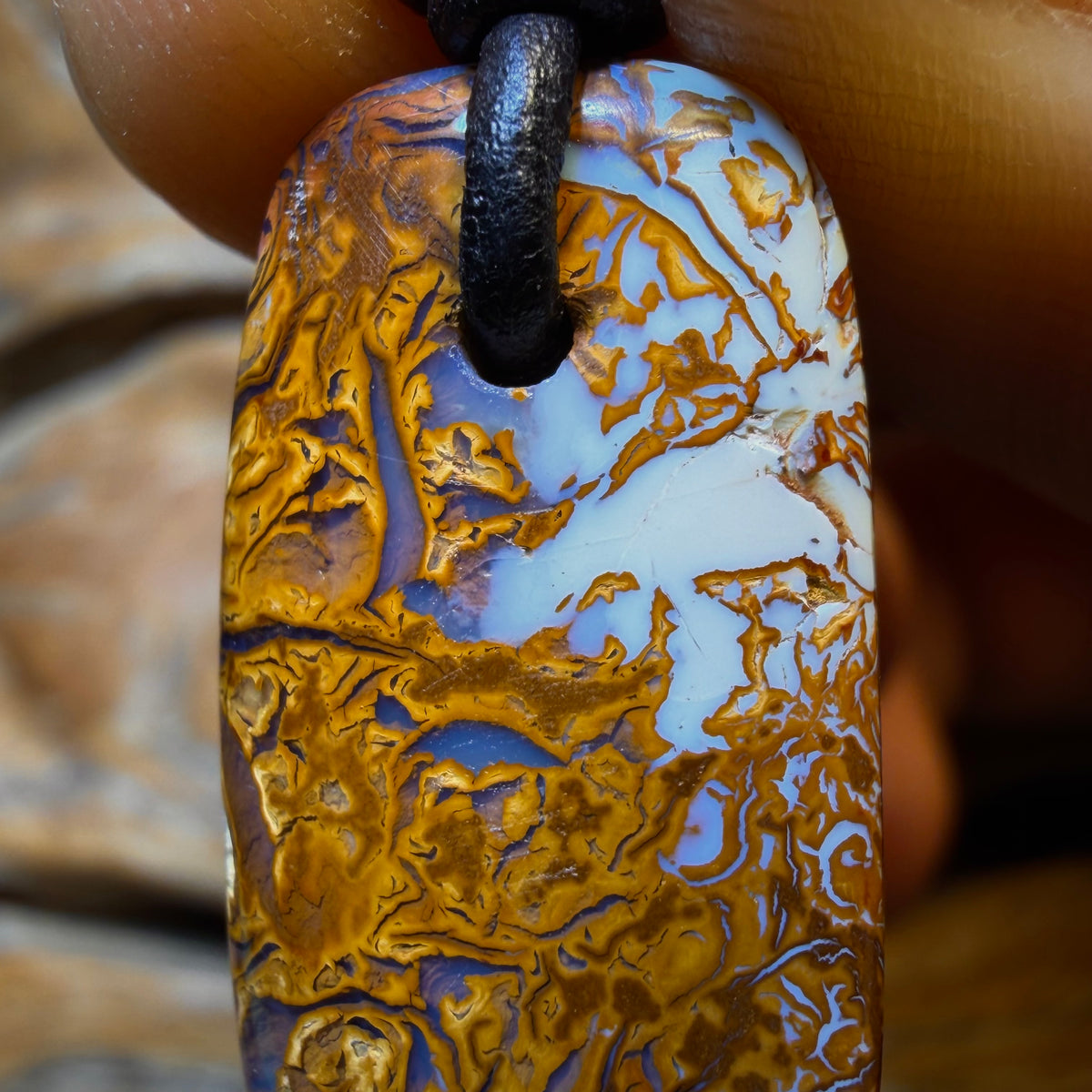 26 x 14mm - Drilled Tribal Queensland Boulder Opal Necklace