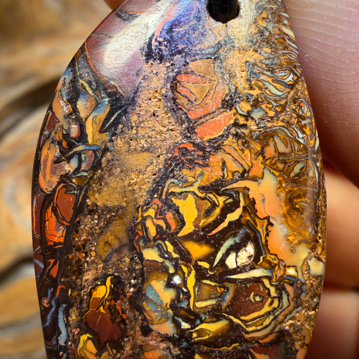 43 x 22mm - Drilled Tribal Queensland Boulder Opal Necklace