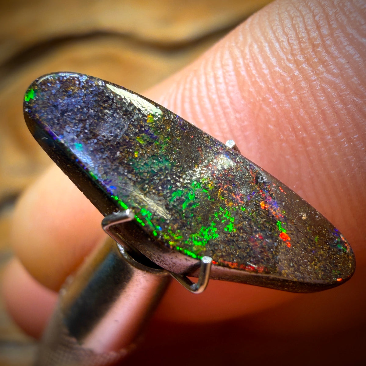 3.6cts - Chameleon Queensland Boulder Seam Opal. Australian Opal