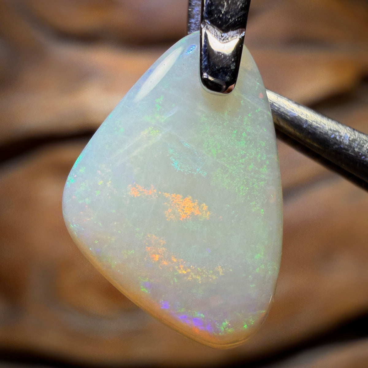 Bargain Card Solid! Sterling Silver - South Australian Solid Crystal Opal Pendant