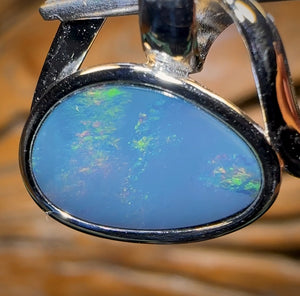 Sterling Silver - Queensland Boulder Opal Doublet Pendant Half Price