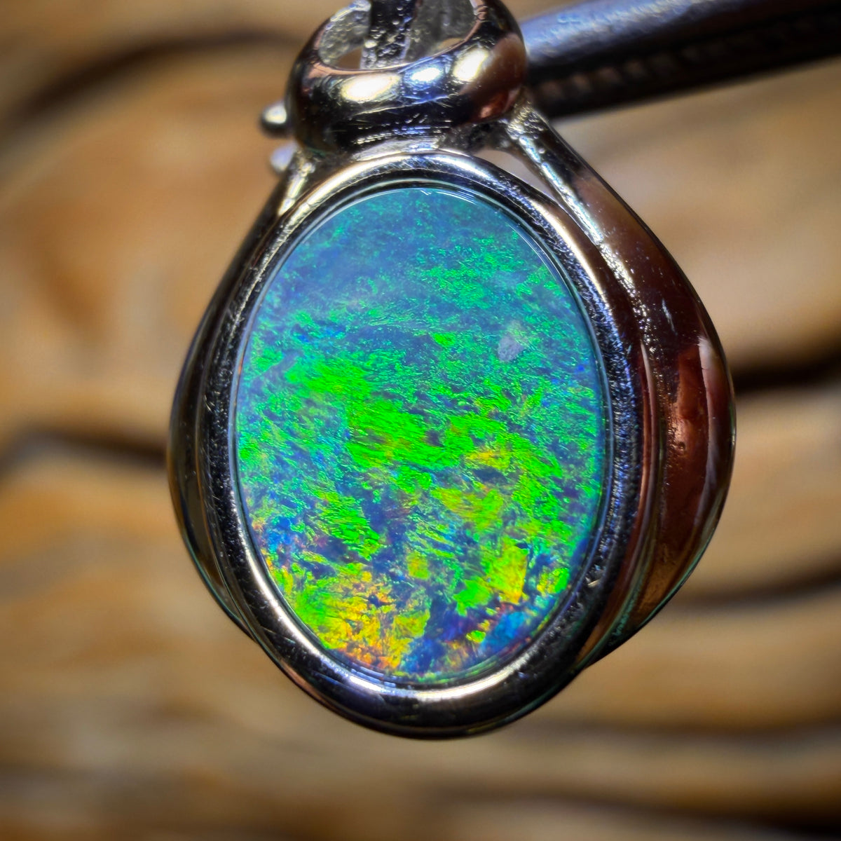 Sterling Silver - Queensland Boulder Opal Doublet Pendant