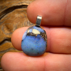 Solid Queensland Boulder Seam Opal Pendant