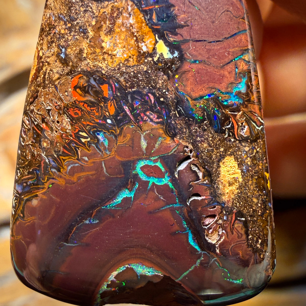 Wildcard! 38 x 23mm - Drilled Tribal Queensland Boulder Opal Necklace