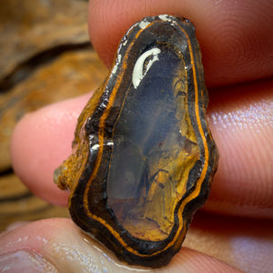 34.6cts - Yowah Nut Black Crystal Centre Opal Rough Half