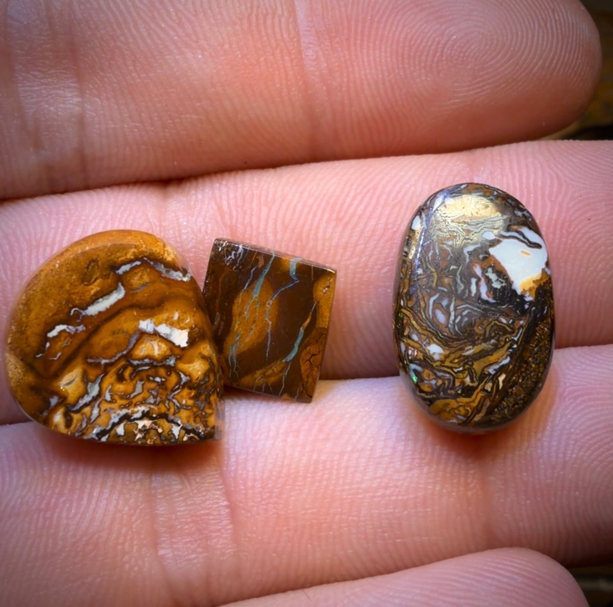 29.9cts - 3x Queensland Boulder Opal’s. Wholesale Dealers Parcel