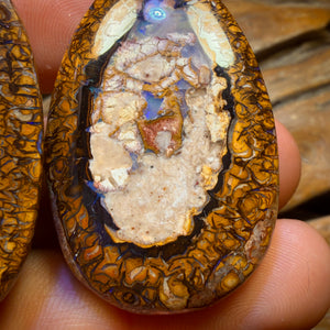 Half Price Card! 192cts - Yowah Nut Tribal / Crystal Centre Opal Pair. Double Sided