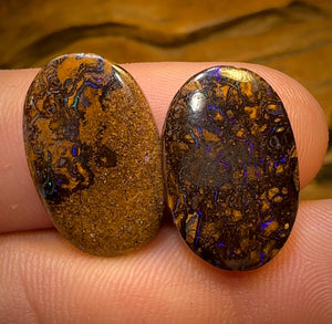 19.6cts - Tribal Queensland Boulder Opal Pair