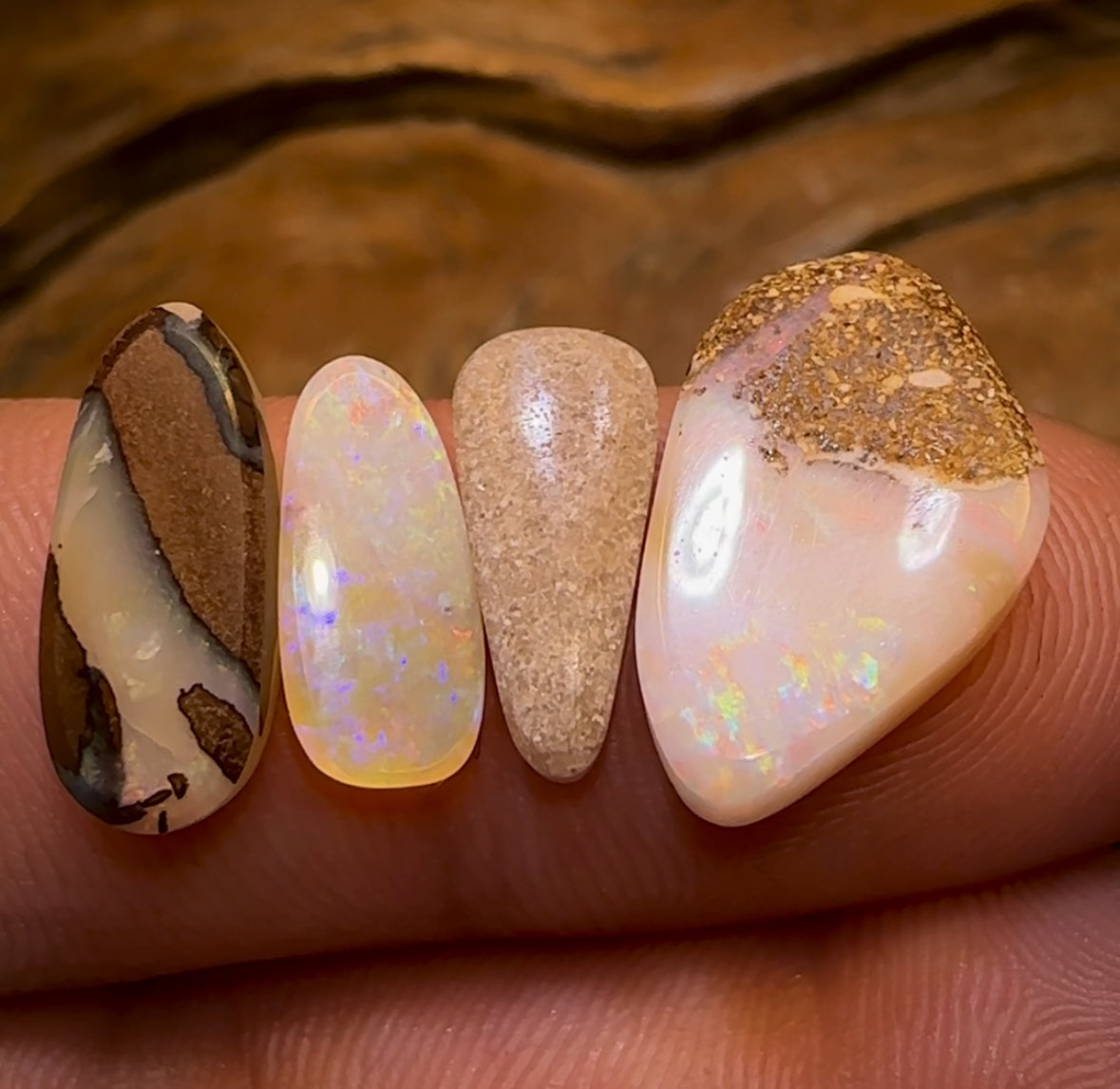 12.8cts - 4x Finished Queensland Boulder Opal Dealers Parcel