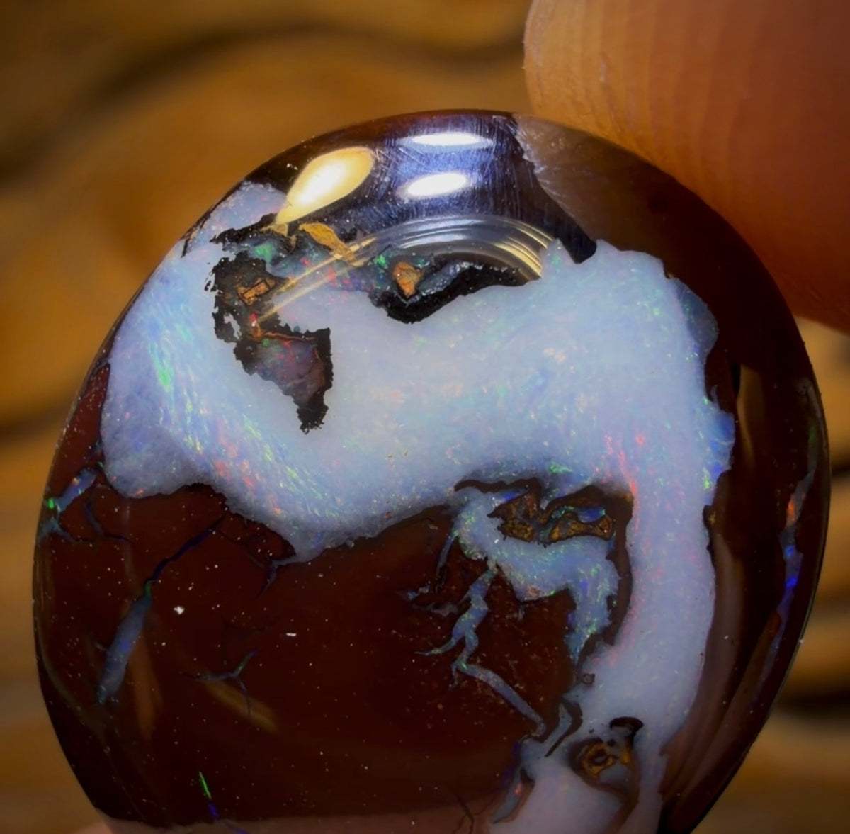 13.7cts - Australian Boulder Opal from Koroit. Double Sided