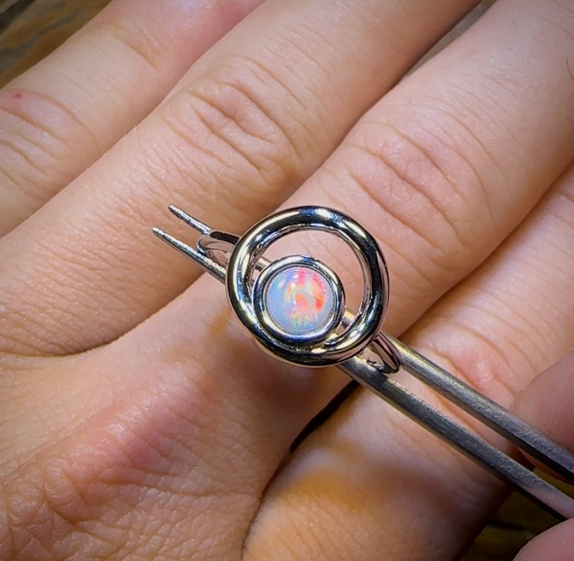 Sterling Silver - South Australian Crystal Opal Ring