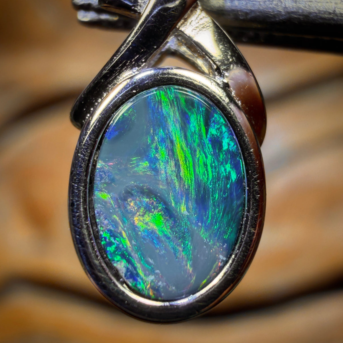 Sterling Silver - Queensland Boulder Opal Doublet Pendant