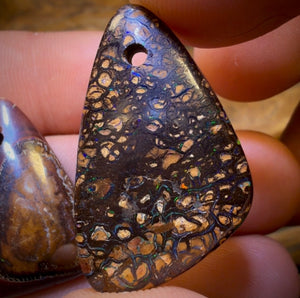 99.1cts - 3x Drilled Queensland Boulder Opals. Wholesale Parcel