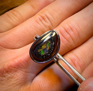 KERNEL MUMMY Sterling Silver - Super Rare Solid Yowah Nut Kernel Opal Ring WOW