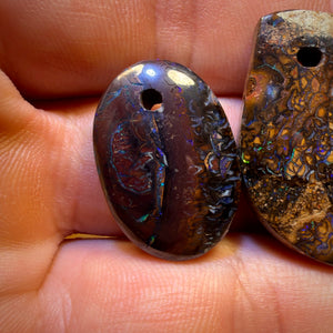 Bargain Card! 85.9cts - 3x Drilled Queensland Boulder Opals. BARGAIN Wholesale Parcel