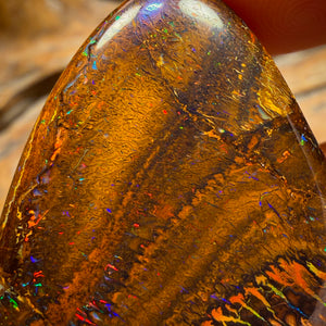 59.8cts - Great White Tribal Queensland Boulder Opal Firey Picture Stone. Red Multicolour Bargain