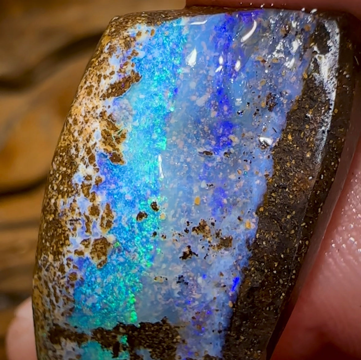 40.2cts - Australian Boulder Opal Rough Preform. Natural Split Landscape Picture Stone - Opal Whisperers