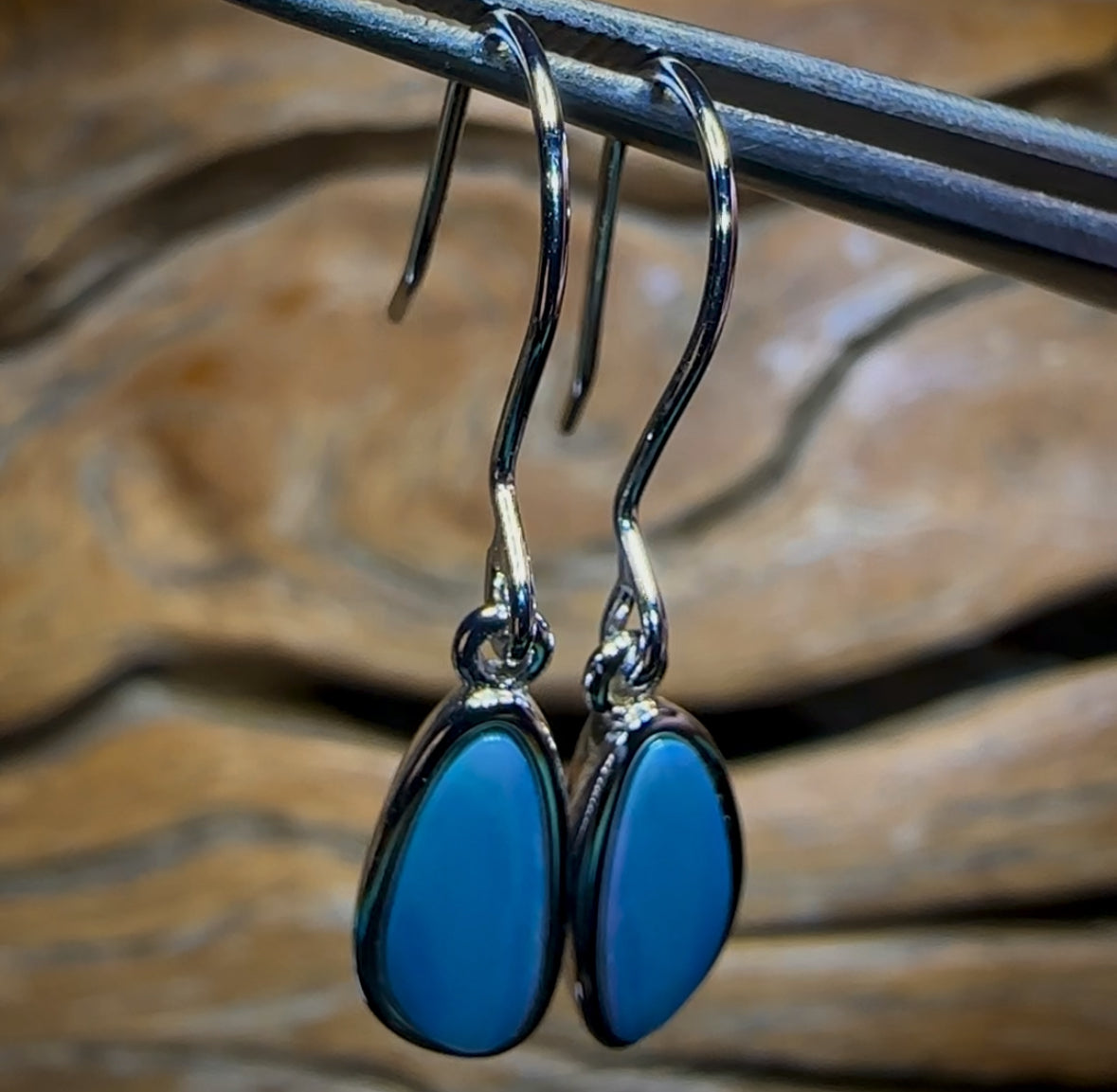 Sterling Silver - Australian Boulder Opal Doublet Hook Earrings