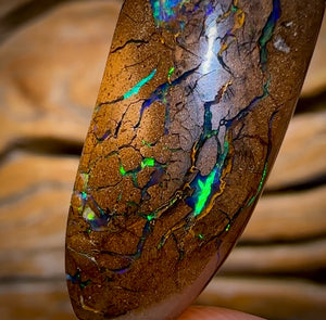 30.9cts - Queensland Boulder Opal from Yowah. Electric Green!