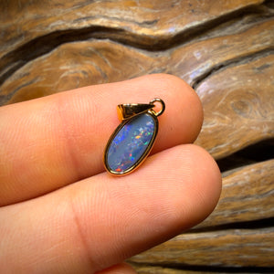 Wild Card! Sterling Silver Gold Plated - Queensland Boulder Opal Doublet Pendant