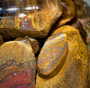 136.4grms - Australian Boulder Opal Rough Jar