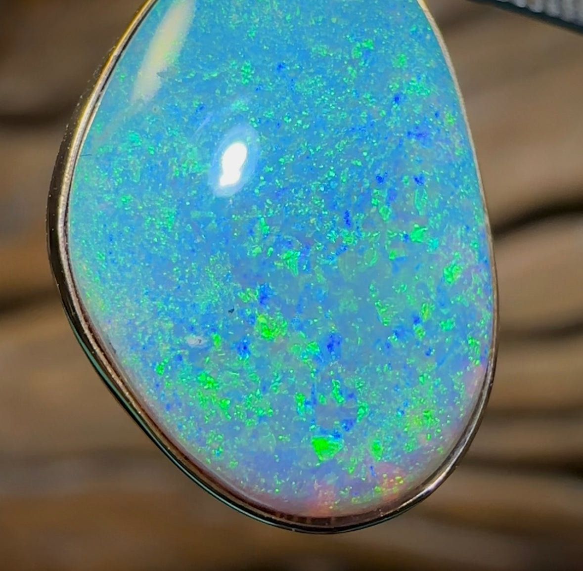 9k Gold - Solid Lightning Ridge Black Opal Pendant Heritage Collection - Opal Whisperers