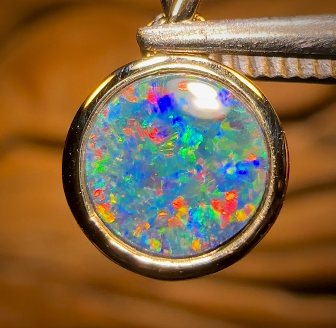 14k Gold - Queensland Boulder Opal Doublet Pendant