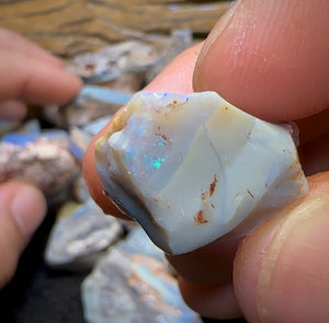 9x Pieces of Lightning Ridge Potch and Colour Rough Opal Parcels. BULK LISTING