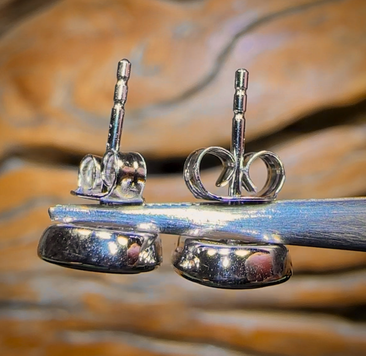 Sterling Silver - Large and Fire Red Australian Boulder Opal Doublet Stud Earrings