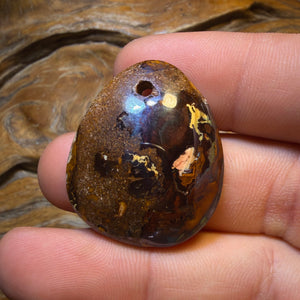 TGIF 34 x 28mm - Drilled Queensland Boulder Opal