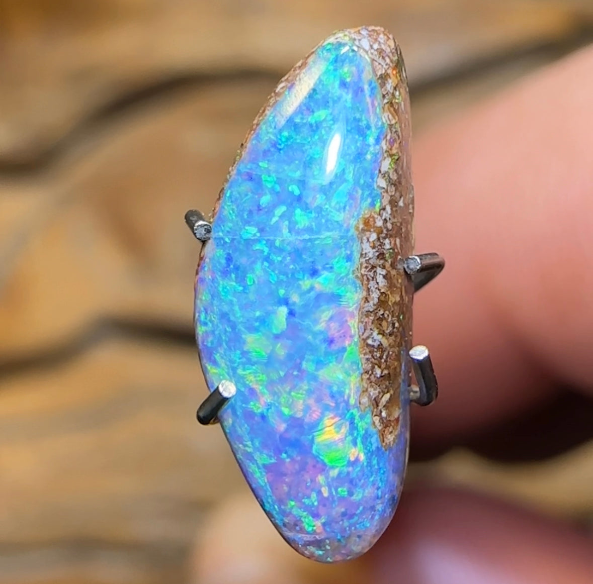 1.2cts - “Aquatic Dreams” Solid Australian Boulder Pipe Opal - Opal Whisperers