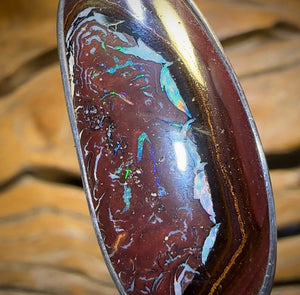 Sterling Silver - Tribal Boulder Opal UNISEX Pendant BARGAIN