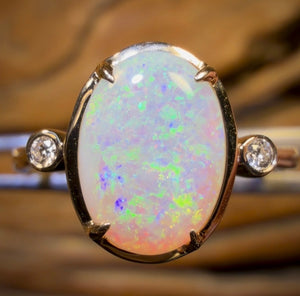 14k Gold - Solid South Australian Crystal Opal Ring
