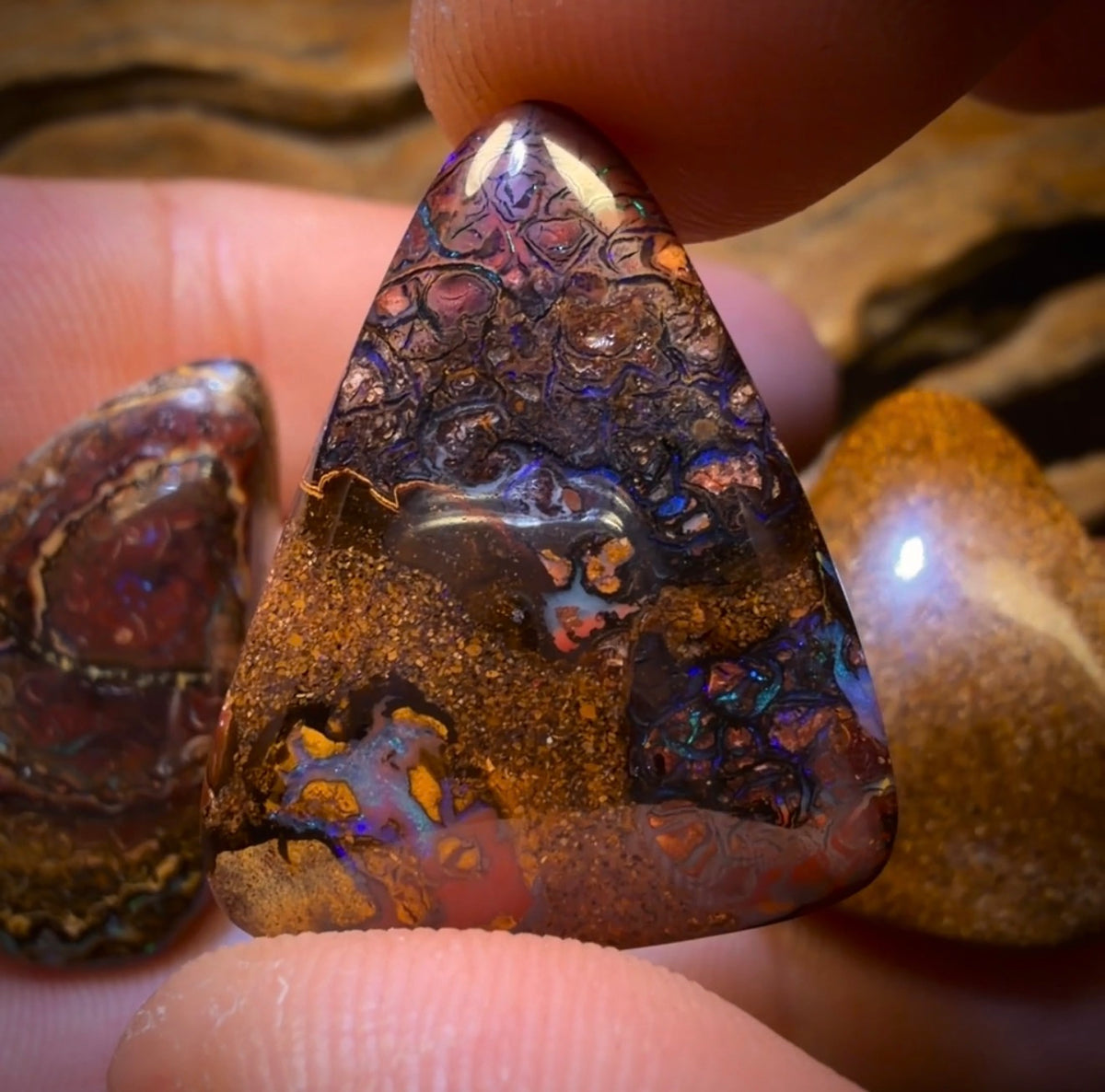 91.6cts - 3x Australian Tribal Boulder Opal’s. Wholesale Dealers Parcel