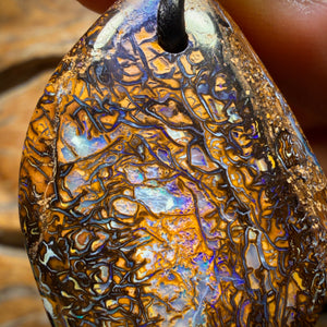 Wild Card! 40 x 26mm - Drilled Tribal Queensland Boulder Opal Necklace