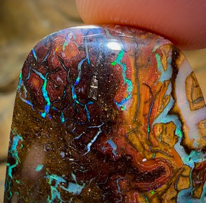 80.9cts - Double Sided Yowah Nut Opal. Tribal Pattern Picture Stone