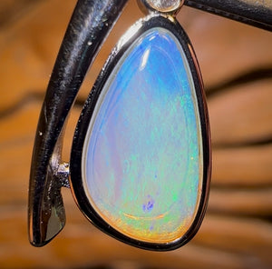 Sterling Silver - Solid South Australian Crystal Opal Pendant