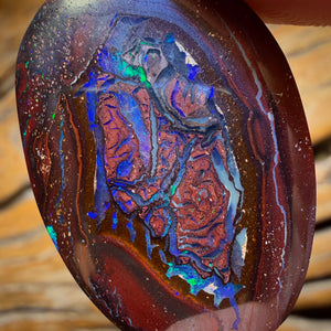 Aren’t You Glad You Hung Around Card! 42.9cts - Yowah Nut Kernel Opal. Double Sided