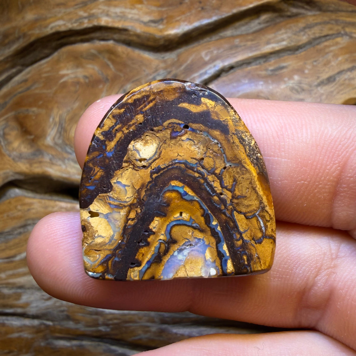 “Cave”57.8cts - Tribal Australian Boulder Opal Picture Stone from Yowah