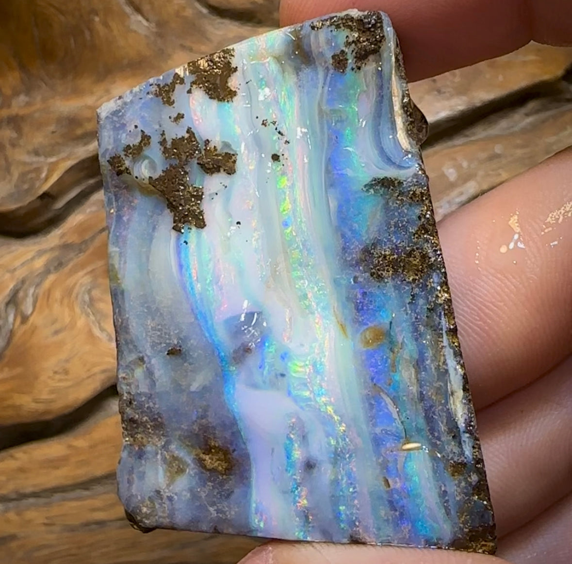 (Template) 210.7cts - Australian Boulder Opal Rub. Natural Split - Opal Whisperers