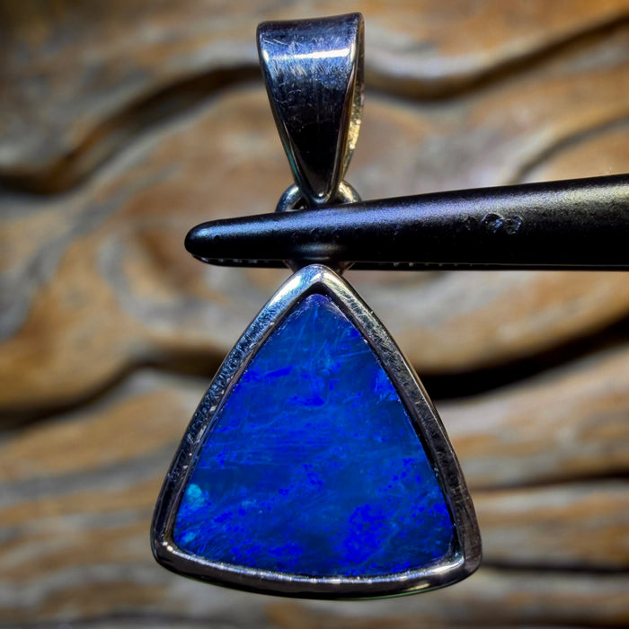 🔨 AUCTION 🔨 Sterling Silver - Lightning Ridge Unisex Opal Doublet Pendant