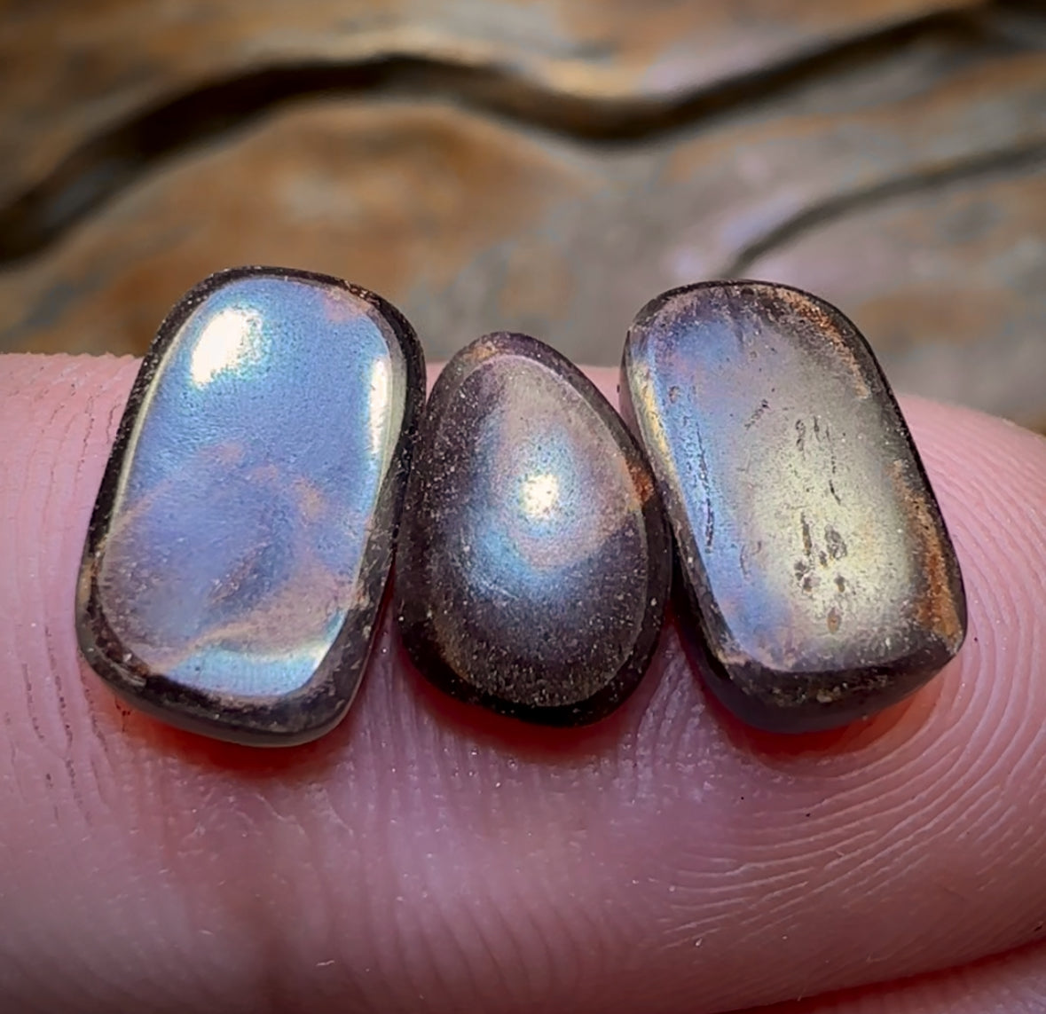 6.2cts - 3x Australian Boulder Seam Opal Wholesale Dealers Parcel