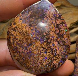 342.7cts - Yowah Nut Opal Specimen Pair. TRIBAL PATTERN