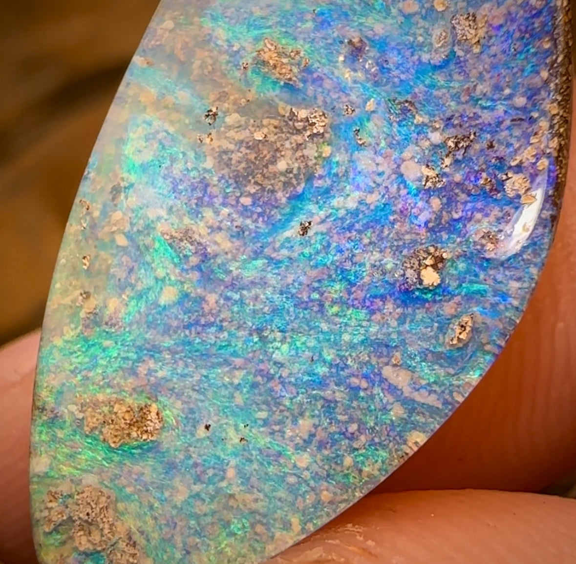 21.7cts - Queensland Boulder Seam Opal. Top Reef Pattern