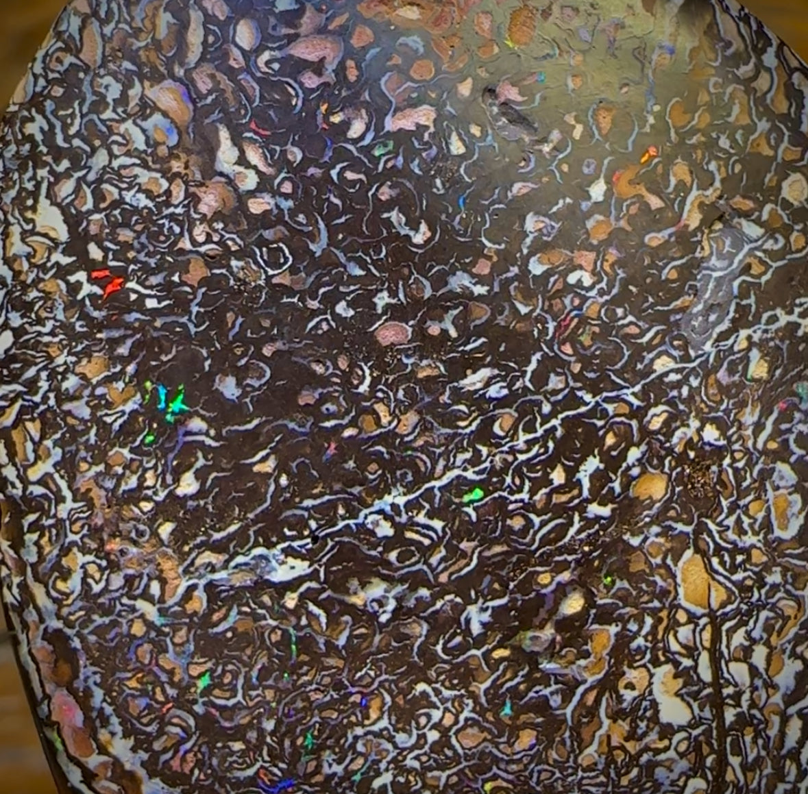 200.5cts - Intricate Tribal Queensland Boulder Opal. Polished Specimen