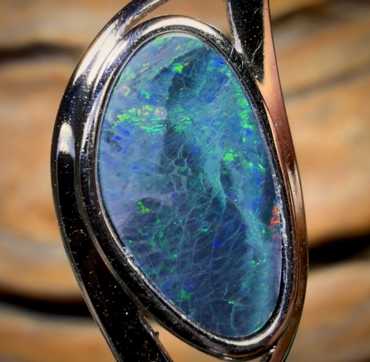 Sterling Silver - Queensland Boulder Opal Doublet Pendant