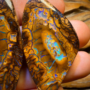 177.8cts - Top Yowah Nut Tribal / Crystal Centre Opal Pair. Double Sided!!